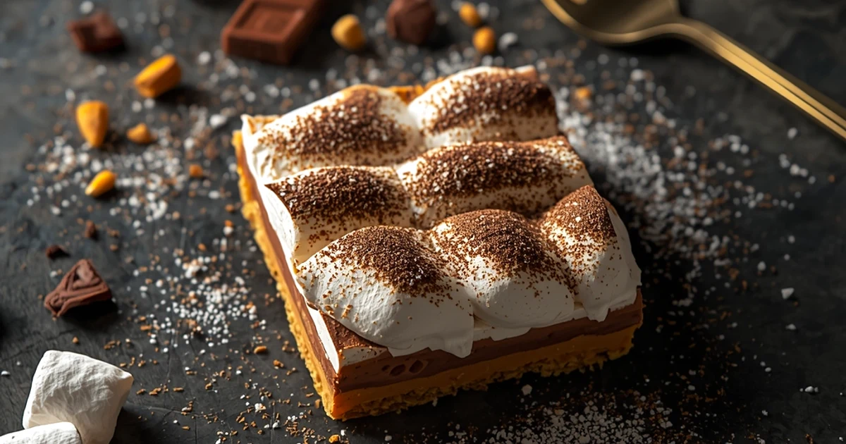 Barres biscuitées au chocolat et guimauve fondante façon feu de camp