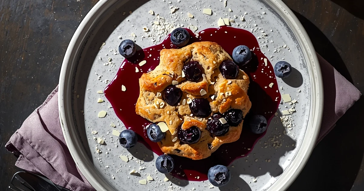 Biscuits moelleux aux flocons d'avoine, myrtilles et chocolat blanc