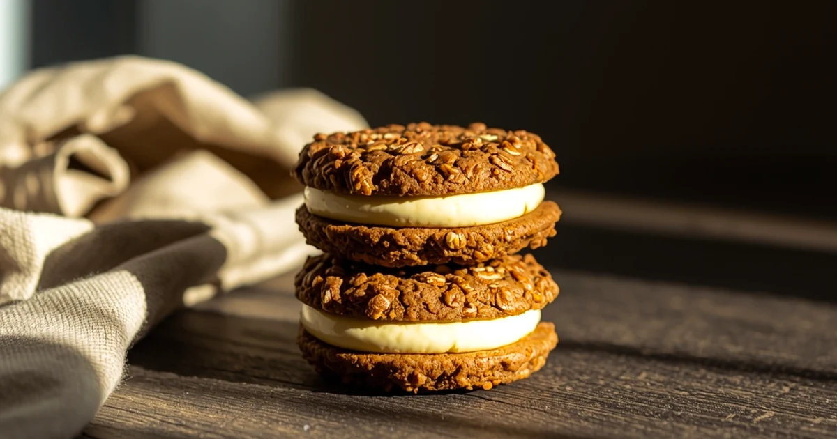 Biscuits sandwichs moelleux à l'avoine et crème vanillée