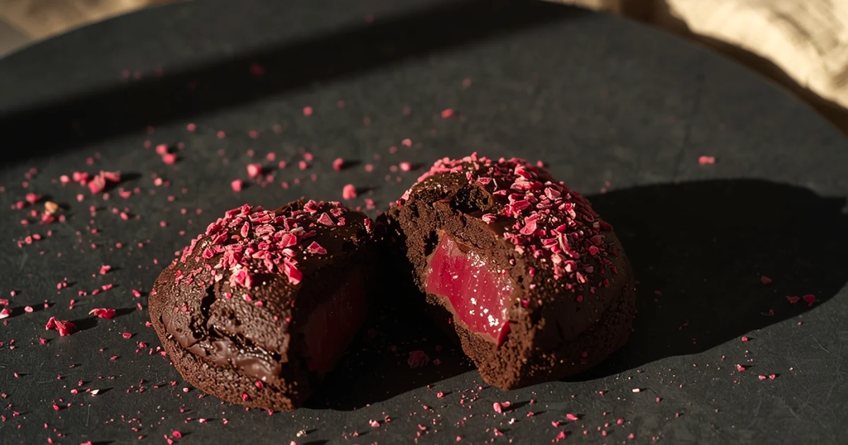 Biscuits truffés au chocolat intense et cœur fondant à la framboise