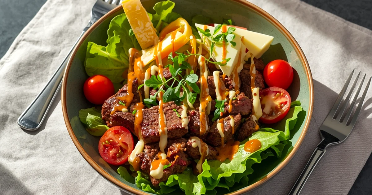 Bol de burger équilibré au bœuf grillé et sa sauce secrète onctueuse