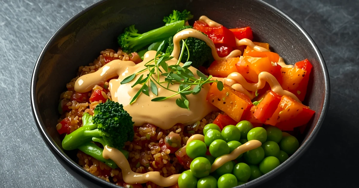 Bol de quinoa gourmand aux légumes rôtis et fèves d'edamame