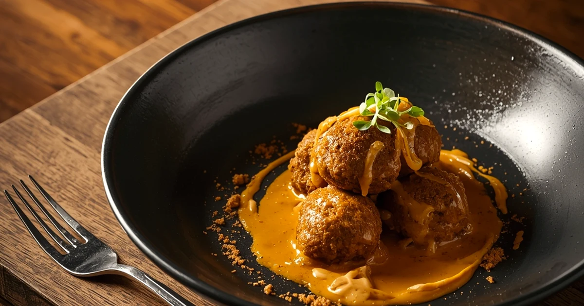 Boulettes de bœuf au curry jaune et éclats de cacahuètes croustillantes