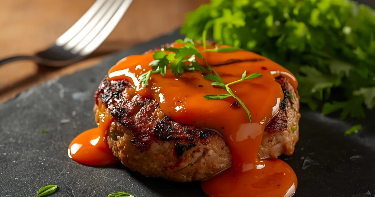 Burgers de poulet juteux à la courgette et sauce pimentée