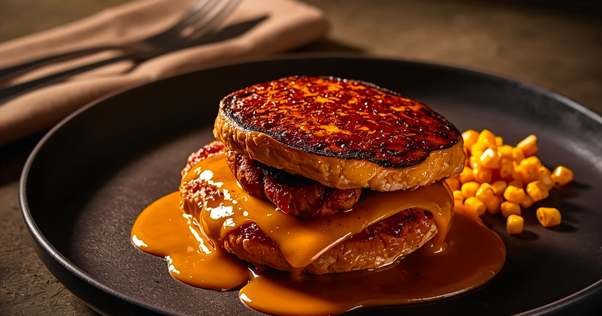 Burgers de poulet à la patate douce et cheddar fondant au barbecue