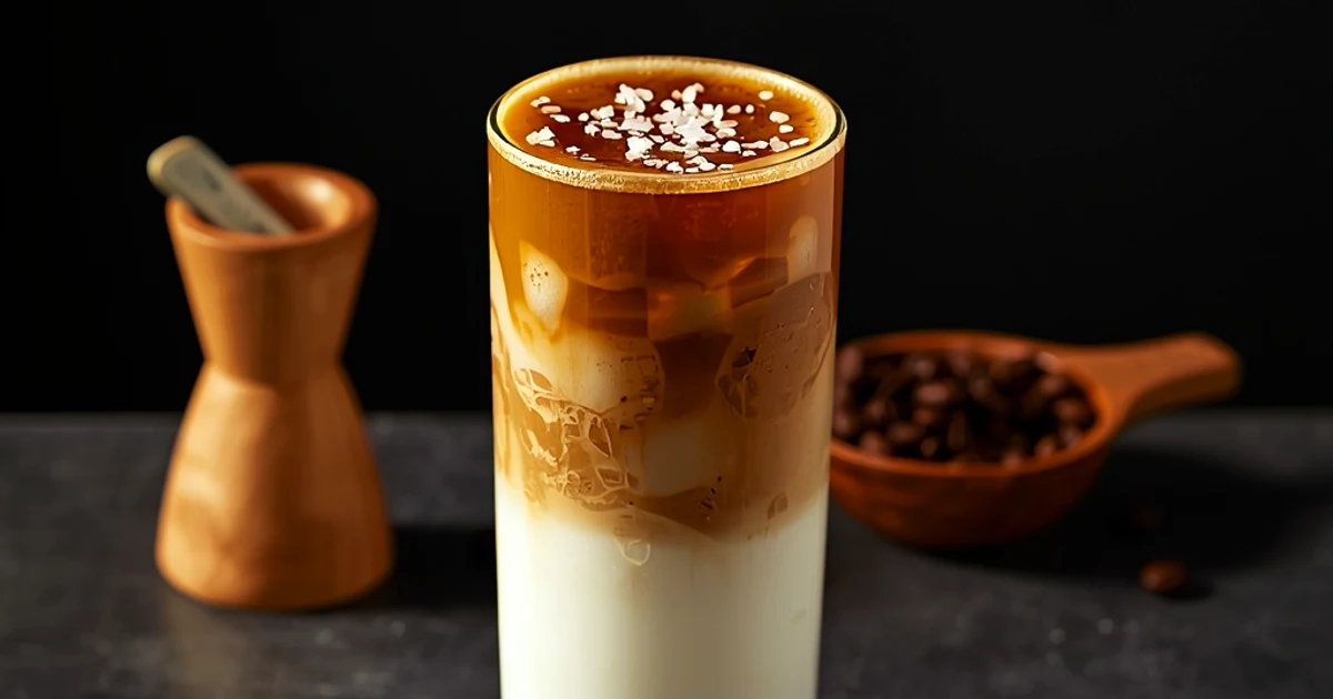 Café glacé canadien au sirop d'érable et beurre salé