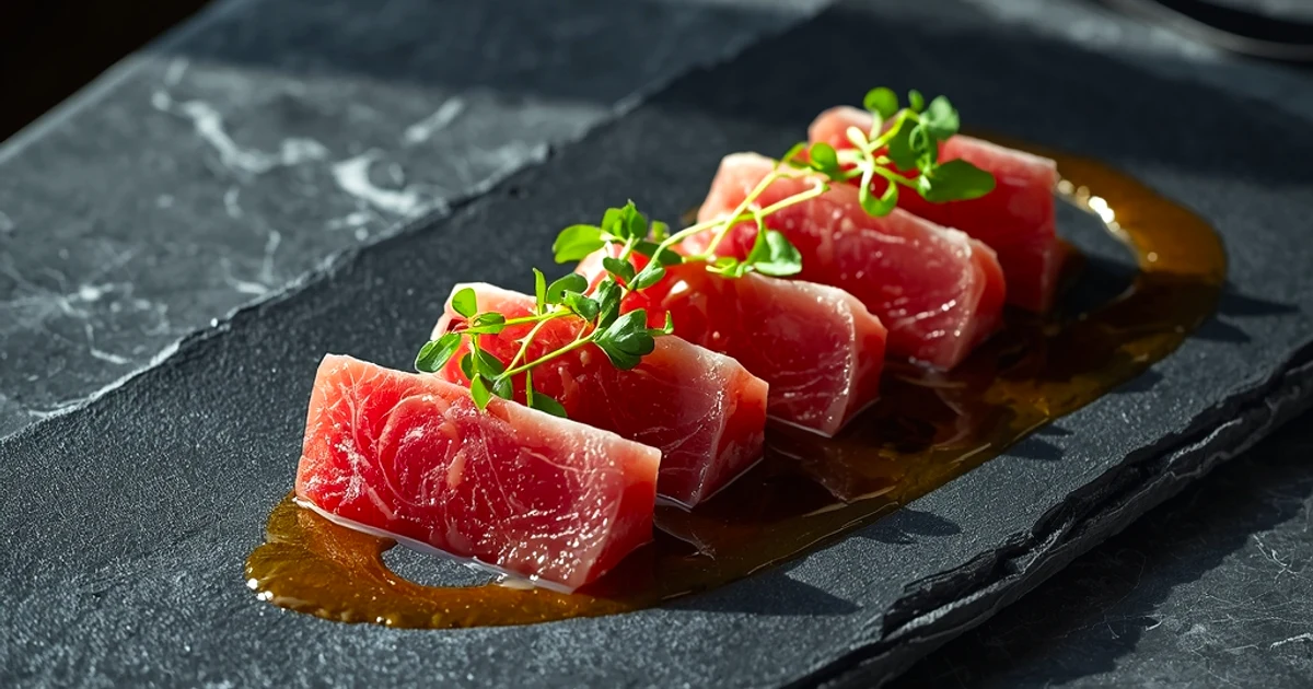 Carpaccio de thon rouge aux agrumes et huile d'olive vierge