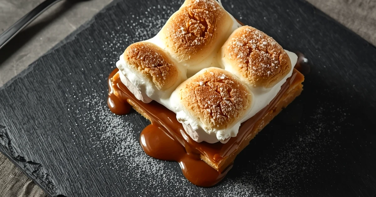 Carrés fondants au beurre de cacahuète, chocolat et guimauve