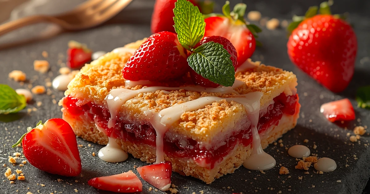 Carrés fondants aux fraises et pâte sablée à la cassonade