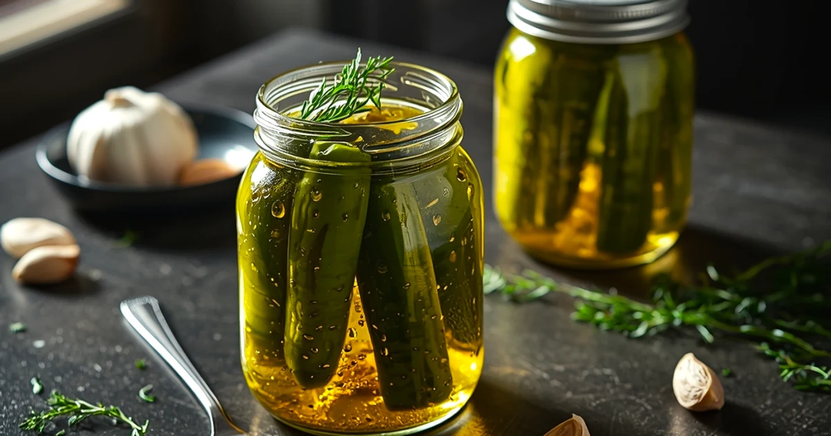 Cornichons maison croquants à l'aneth et à l'ail