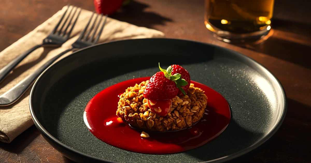 Croustillant aux fraises fondantes et son sablé croquant au beurre de cacahuète