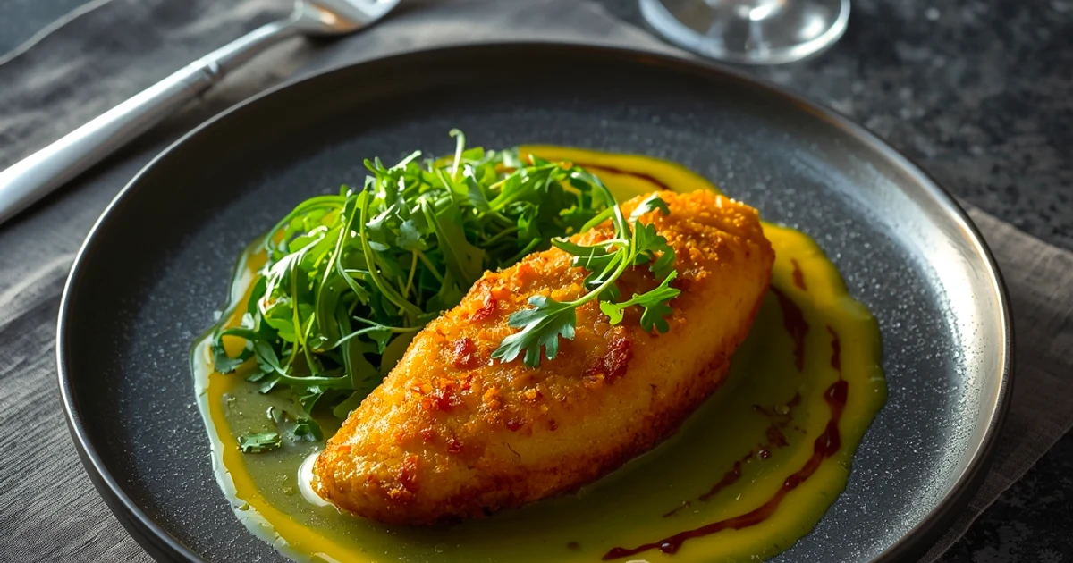 Escalopes de poulet à la milanaise ultra-croustillantes et salade fraîche de roquette