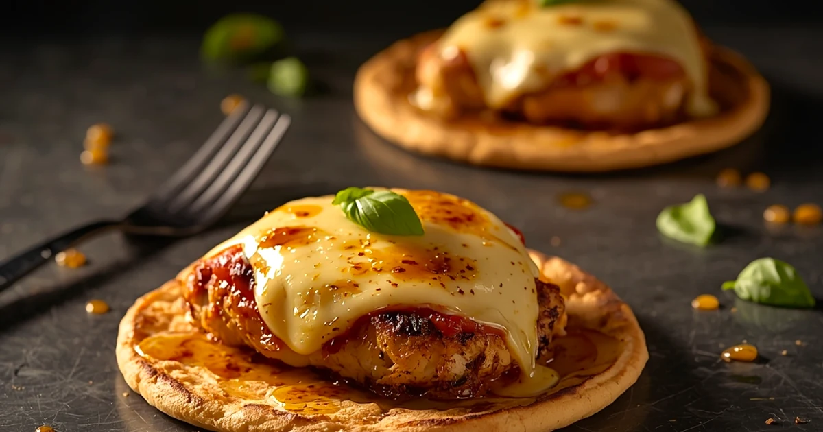 Galettes de blé pressées au poulet croustillant et parmesan fondant