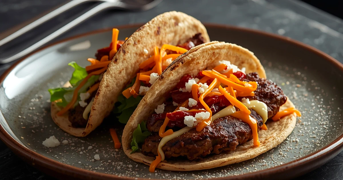 Galettes de bœuf pressées façon burger au fromage fondant et cornichons