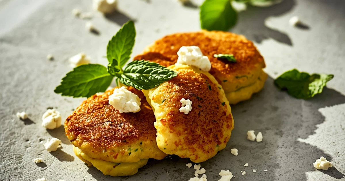 Galettes croustillantes de courgettes à la feta et menthe fraîche
