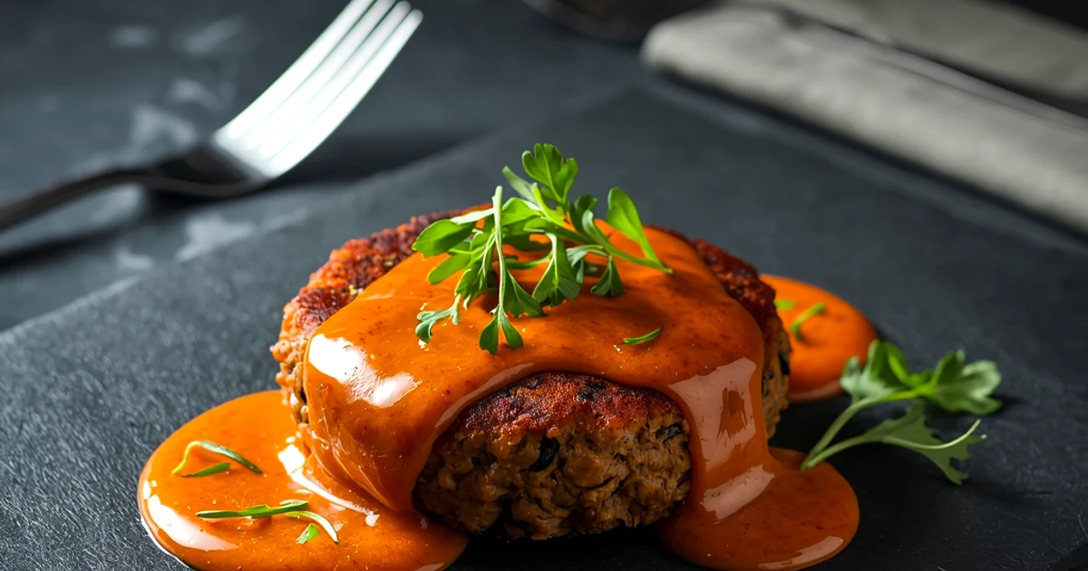 Galettes de haricots noirs façon sandwich et sauce onctueuse au piment