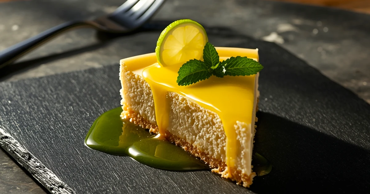 Gâteau au fromage sans cuisson au citron vert et biscuit croustillant