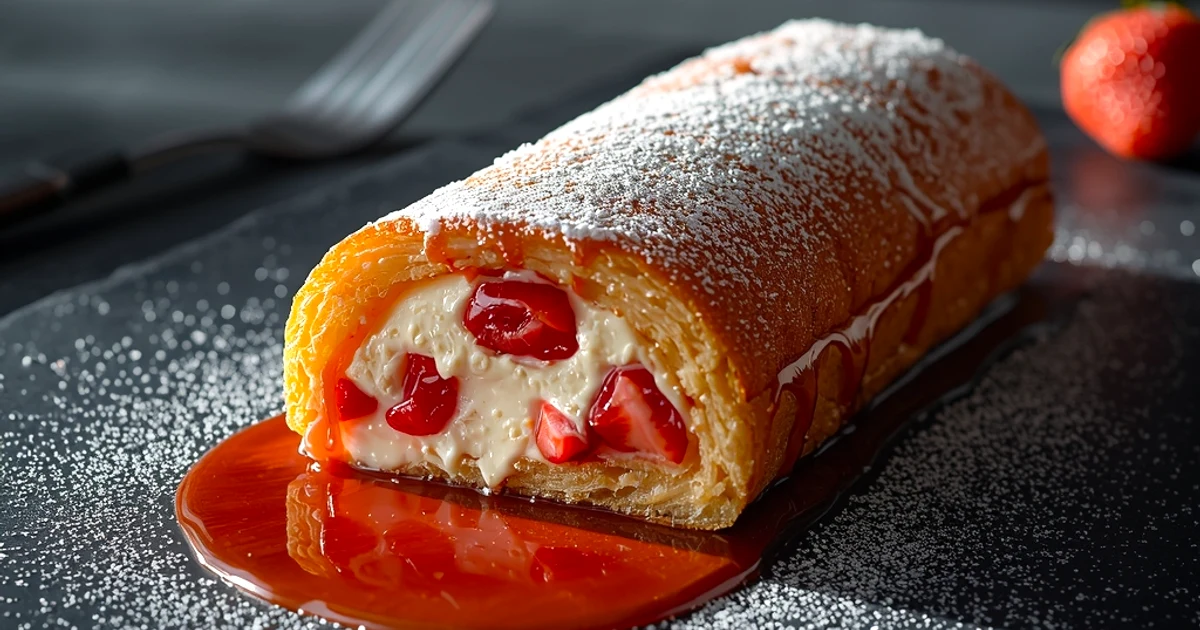 Gâteau roulé aérien aux fraises fraîches et crème onctueuse fondante