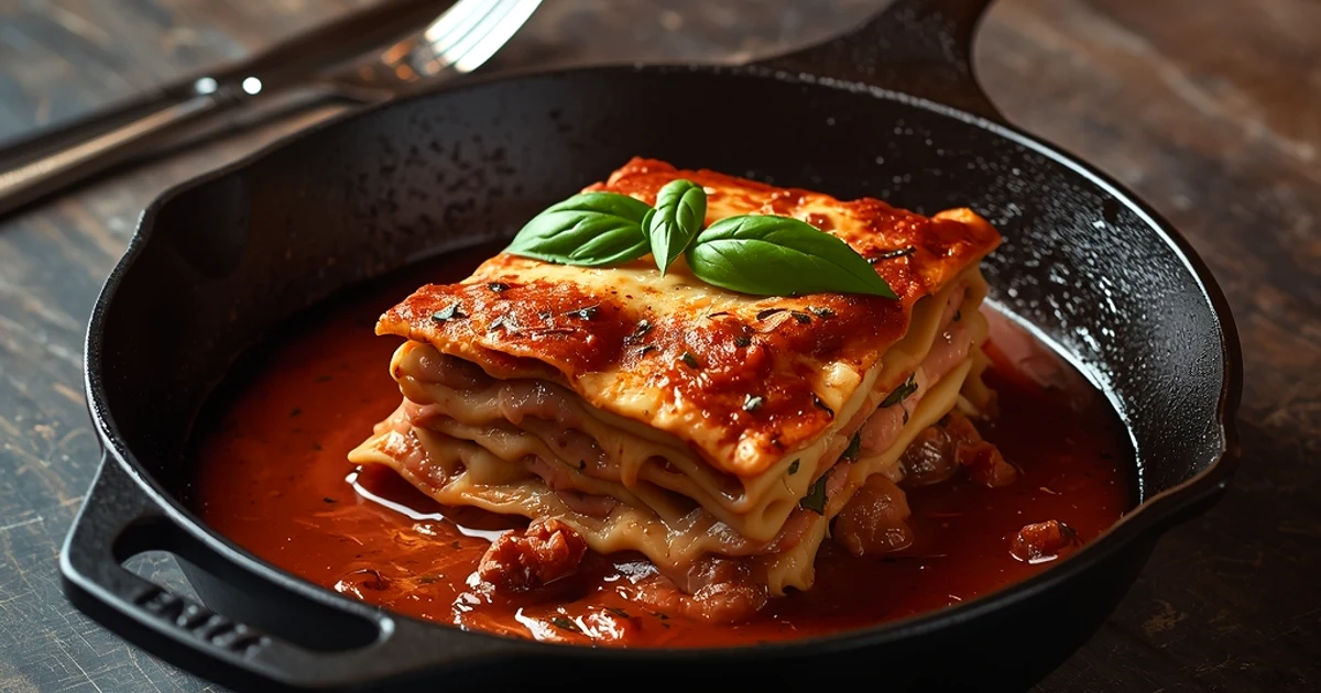 Lasagnes express à la poêle et leurs vrais étages fondants