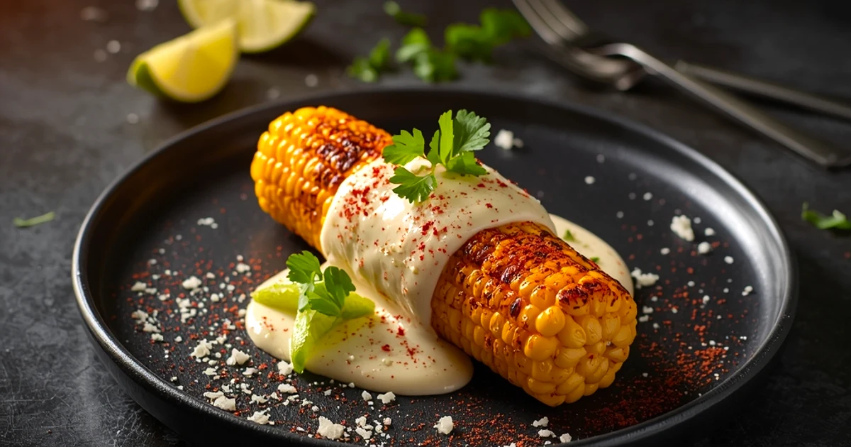 Maïs grillé mexicain au fromage frais et piment doux