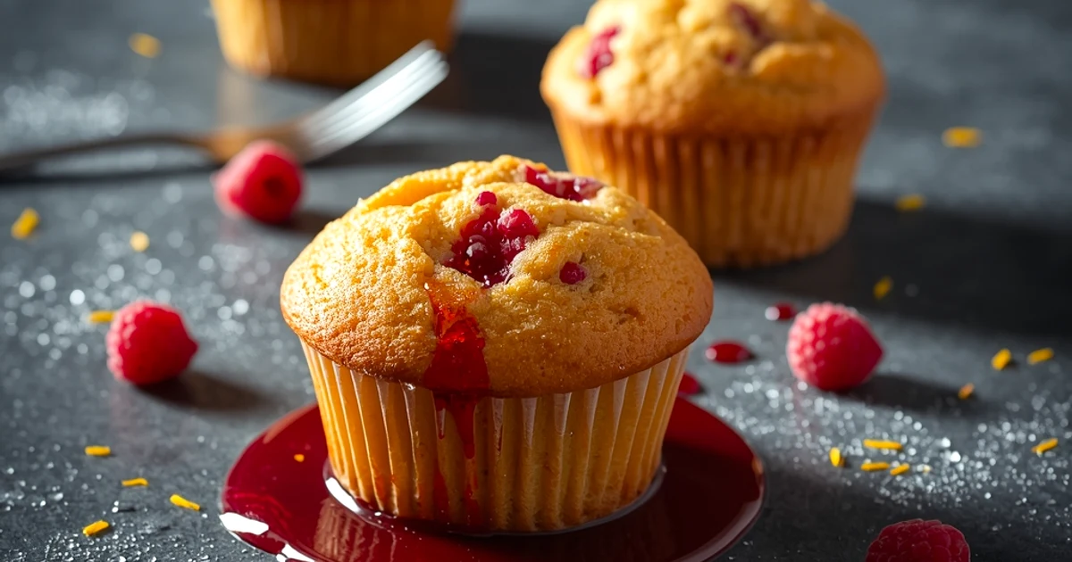 Muffins moelleux au citron et framboises fraîches pour un petit-déjeuner gourmand
