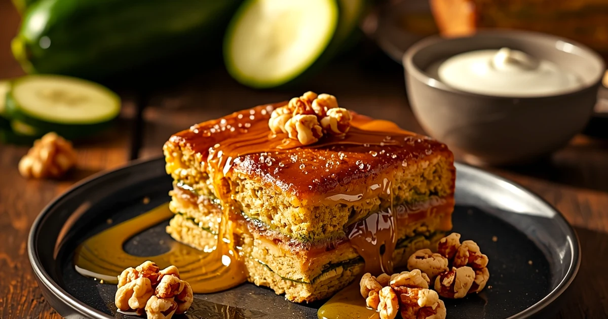 Pain-gâteau moelleux à la courgette, miel et yaourt grec
