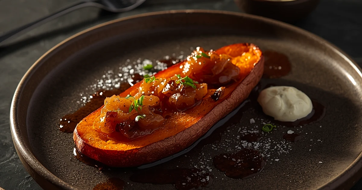 Patates douces écrasées ultra-croustillantes et leur sauce onctueuse au citron