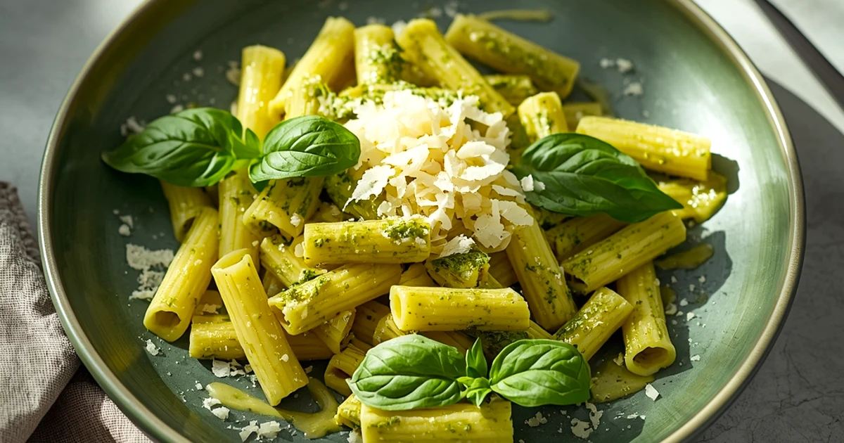 Pâtes crémeuses au pesto et fromage frais protéiné secret