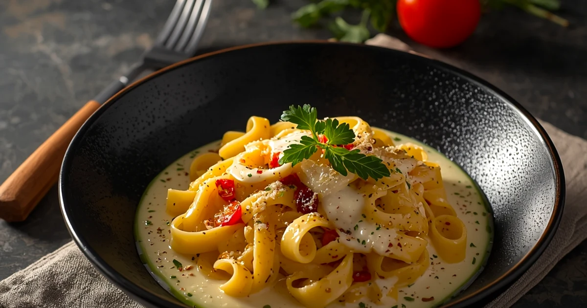 Pâtes à la sauce Alfredo onctueuse au fromage frais et parmesan