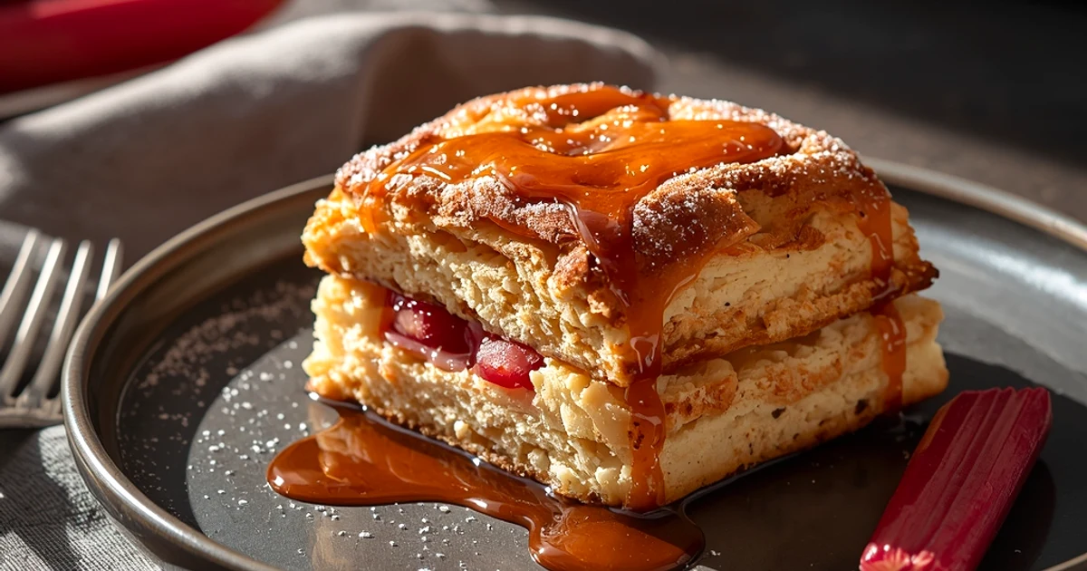 Petits pains moelleux à la rhubarbe et au sucre perlé