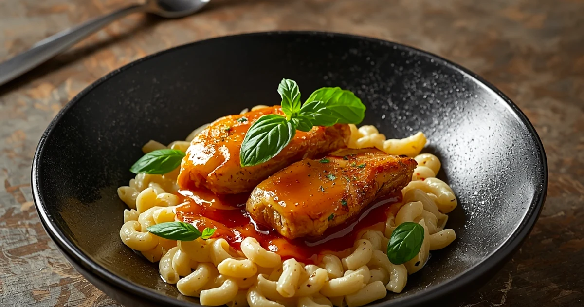 Poêlée crémeuse de langues d'oiseau au poulet doré et parmesan