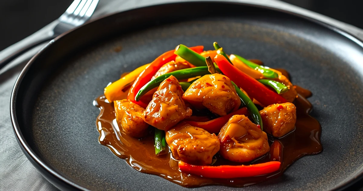 Poêlée de poulet arc-en-ciel aux légumes croquants et sauce soja onctueuse