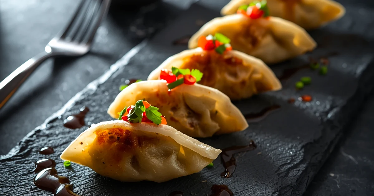 Raviolis chinois dorés à la volaille et au gingembre frais