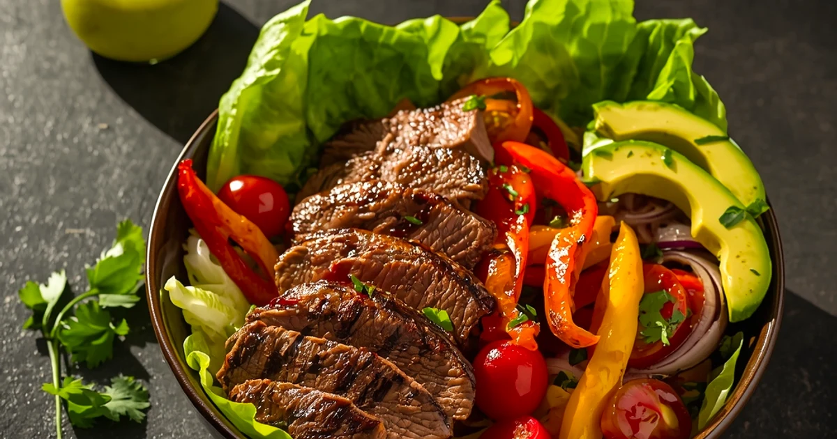 Salade de bœuf grillé façon fajitas et sa vinaigrette au citron vert et miel