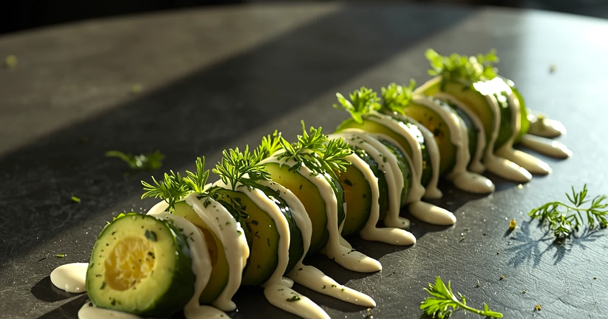 Salade de concombre croquante à la crème d'aneth et avocat