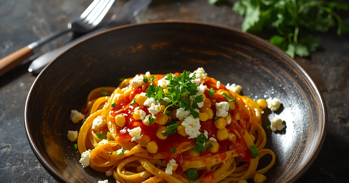 Salade de pâtes au maïs grillé façon elote mexicain