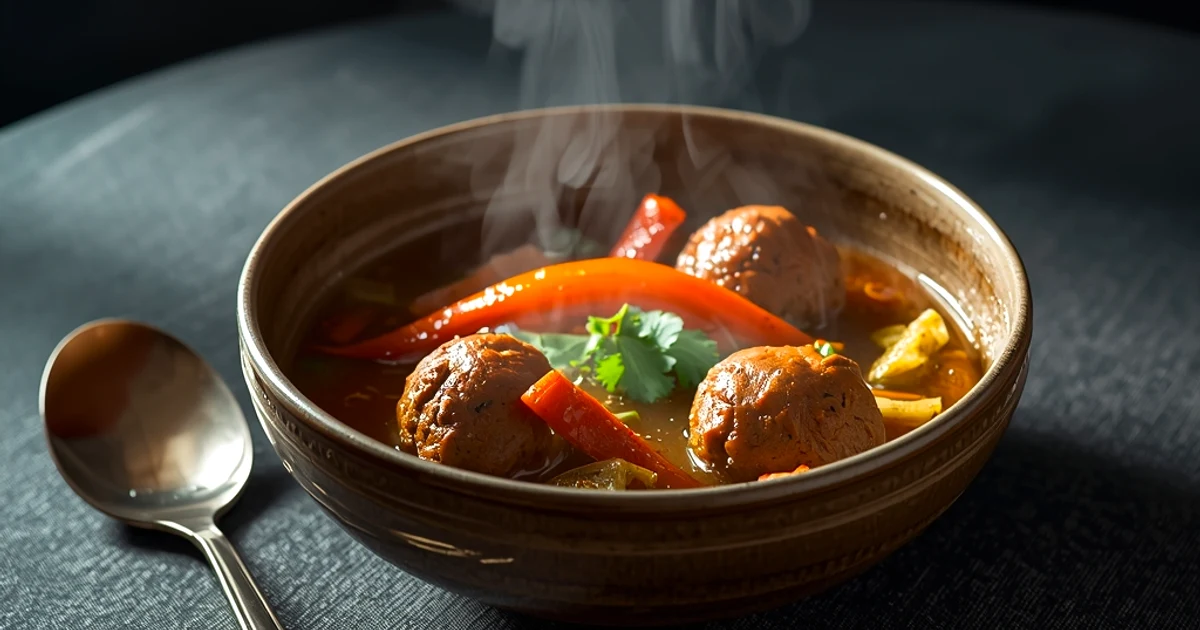 Soupe mexicaine aux boulettes de bœuf fondantes et petits légumes