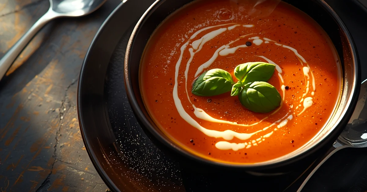 Soupe de tomates onctueuse et rapide prête en seulement quinze minutes