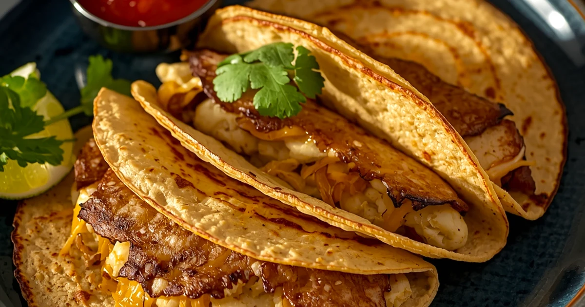 Tacos croustillants aux pommes de terre et fromage fondant