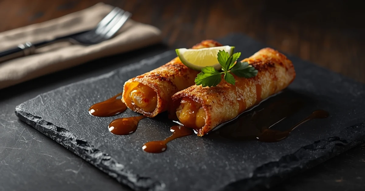 Tacos roulés au poulet croustillants façon flautas à la friteuse sans huile