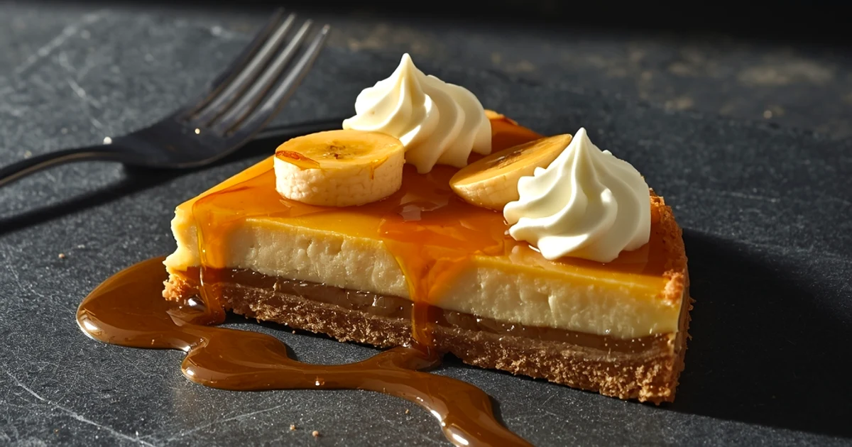 Tarte fondante à la banane, caramel onctueux et nuage de crème