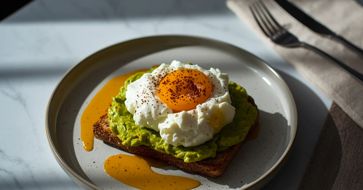 Tartine à l'avocat protéinée au fromage frais et œuf râpé