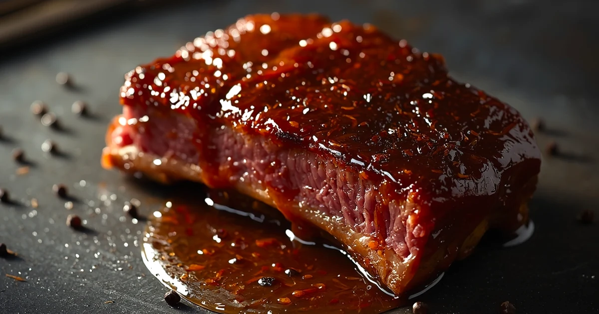 Travers de bœuf fondants rôtis au four et leur sauce caramélisée